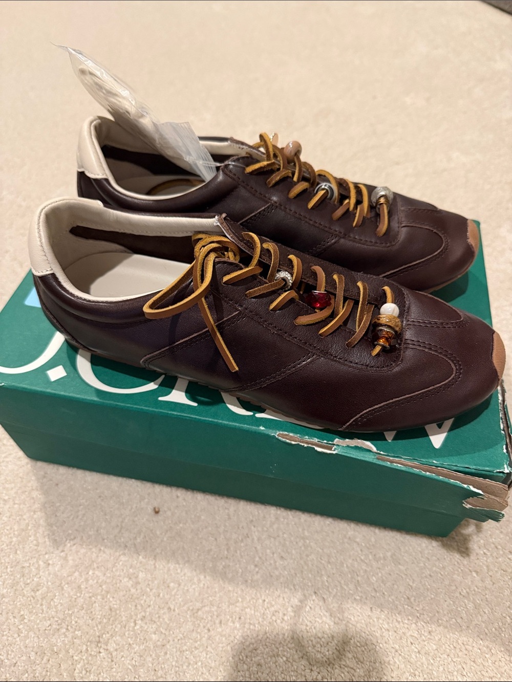 NEW J Crew Rec Leather Sneakers - Picture 4 of 6